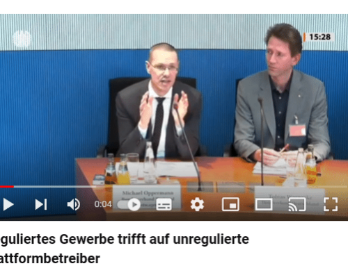 Bundesverbandsgeschäftsführer Oppermann tritt als Sachverständiger im Bundestag auf