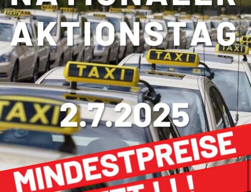Taxigewerbe ruft zum Nationalen Aktionstag am 2. Juli auf