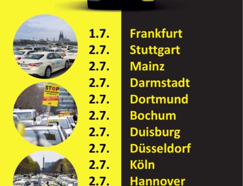 Taxi-Proteste in über zehn Großstädten am 2. Juli: Taxifahrer fordern Waffengleichheit mit Uber & Co.