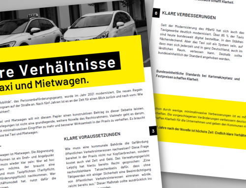 Evaluationsbericht zum PBefG: Taxibranche fordert „endlich klare Verhältnisse“
